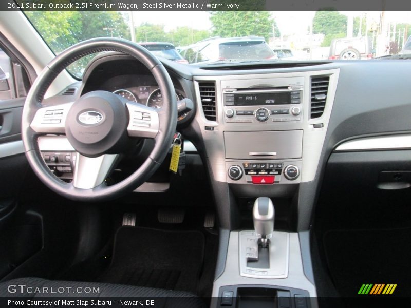 Steel Silver Metallic / Warm Ivory 2011 Subaru Outback 2.5i Premium Wagon