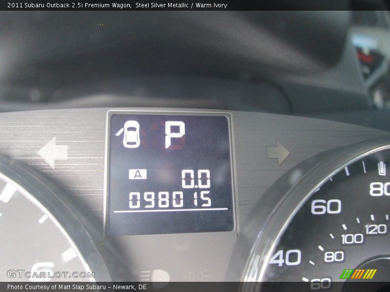 Steel Silver Metallic / Warm Ivory 2011 Subaru Outback 2.5i Premium Wagon