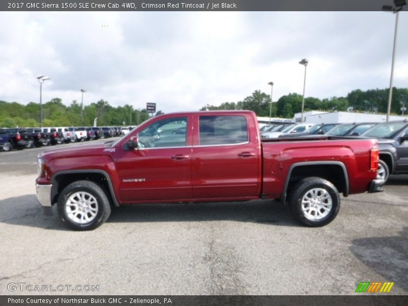 Crimson Red Tintcoat / Jet Black 2017 GMC Sierra 1500 SLE Crew Cab 4WD