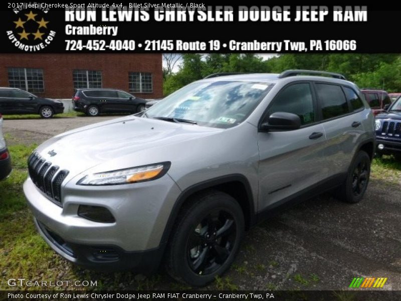 Billet Silver Metallic / Black 2017 Jeep Cherokee Sport Altitude 4x4