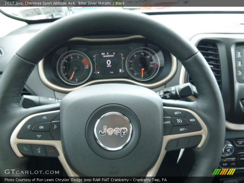 Billet Silver Metallic / Black 2017 Jeep Cherokee Sport Altitude 4x4