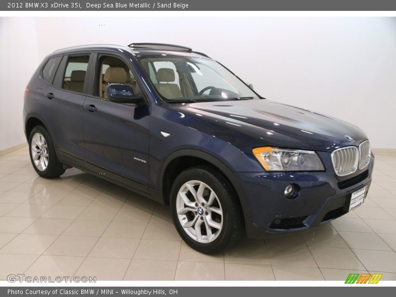 Deep Sea Blue Metallic / Sand Beige 2012 BMW X3 xDrive 35i