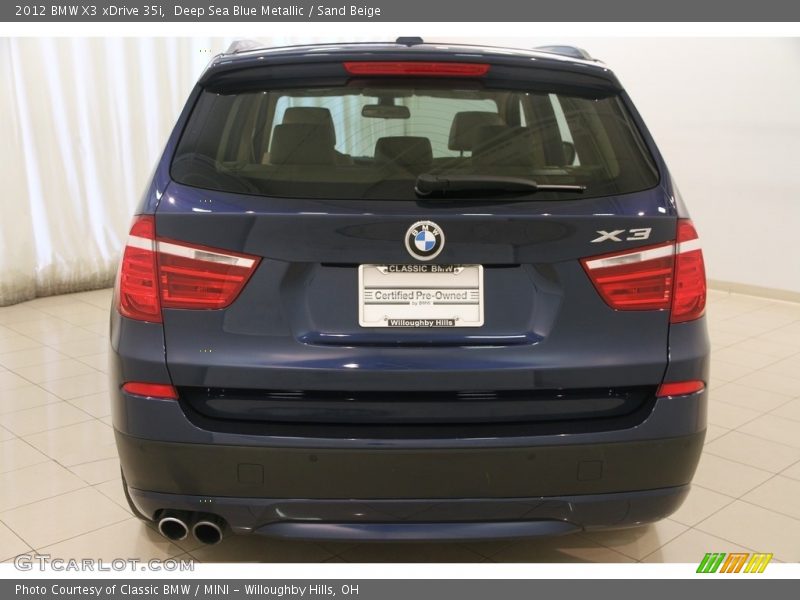 Deep Sea Blue Metallic / Sand Beige 2012 BMW X3 xDrive 35i
