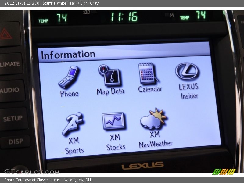 Starfire White Pearl / Light Gray 2012 Lexus ES 350