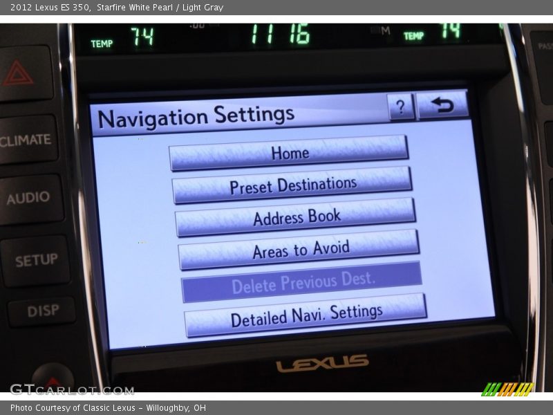 Starfire White Pearl / Light Gray 2012 Lexus ES 350