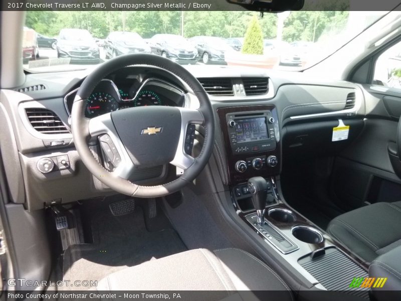Champagne Silver Metallic / Ebony 2017 Chevrolet Traverse LT AWD