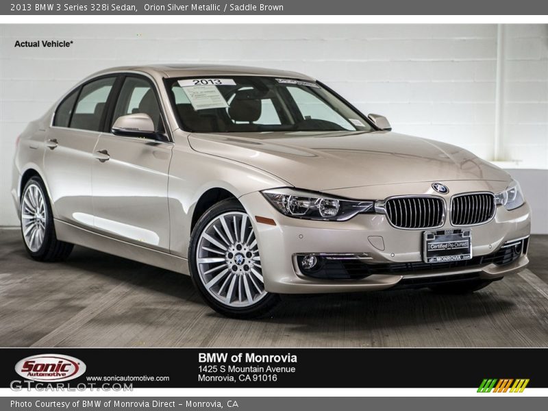 Orion Silver Metallic / Saddle Brown 2013 BMW 3 Series 328i Sedan
