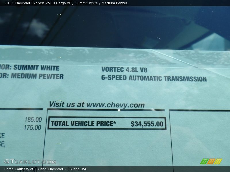 Summit White / Medium Pewter 2017 Chevrolet Express 2500 Cargo WT