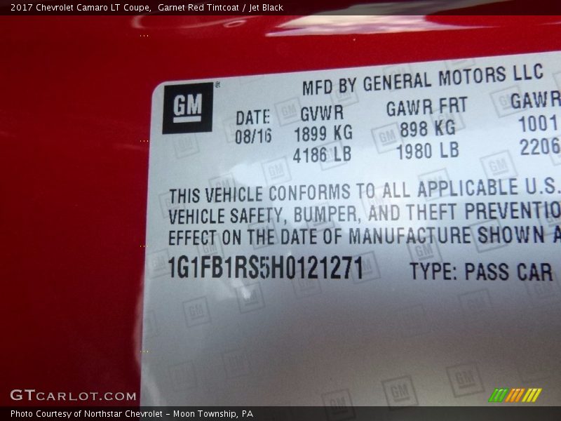 Garnet Red Tintcoat / Jet Black 2017 Chevrolet Camaro LT Coupe