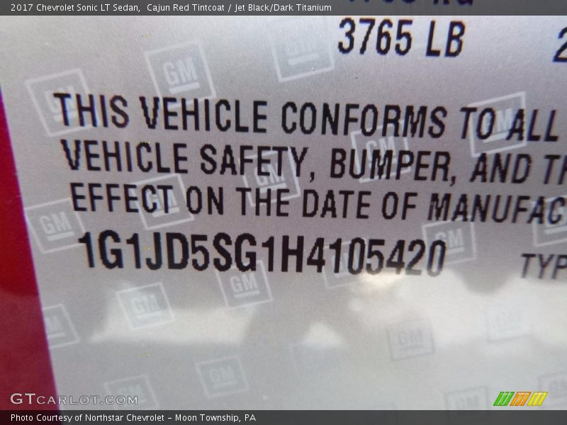 Cajun Red Tintcoat / Jet Black/Dark Titanium 2017 Chevrolet Sonic LT Sedan