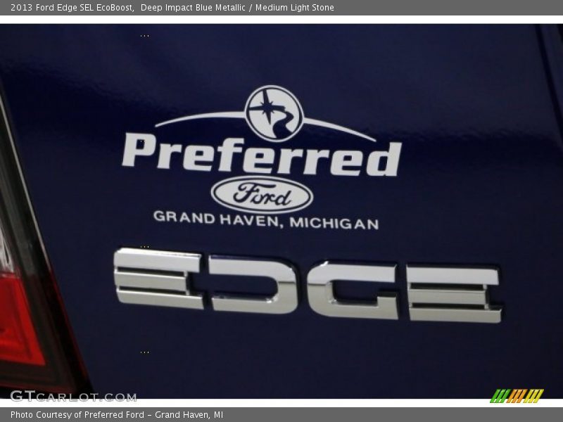 Deep Impact Blue Metallic / Medium Light Stone 2013 Ford Edge SEL EcoBoost