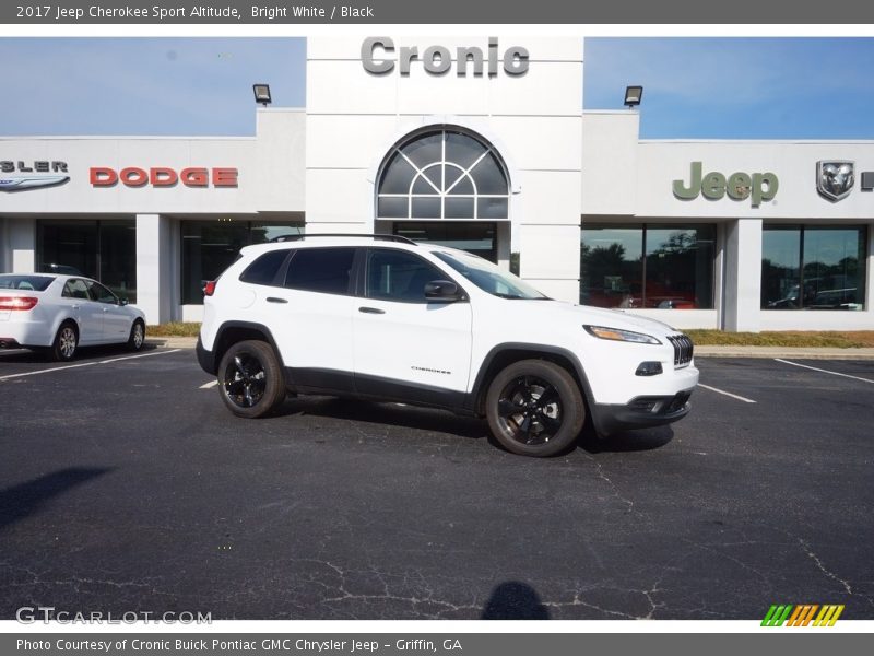 Bright White / Black 2017 Jeep Cherokee Sport Altitude