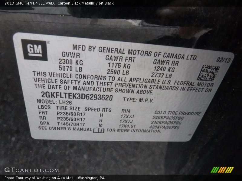 Carbon Black Metallic / Jet Black 2013 GMC Terrain SLE AWD