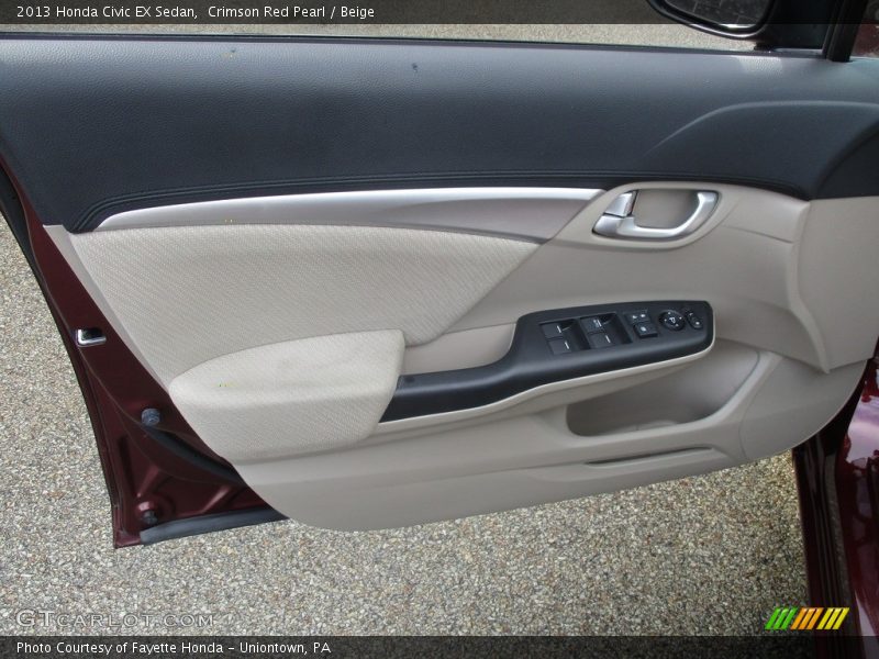 Crimson Red Pearl / Beige 2013 Honda Civic EX Sedan
