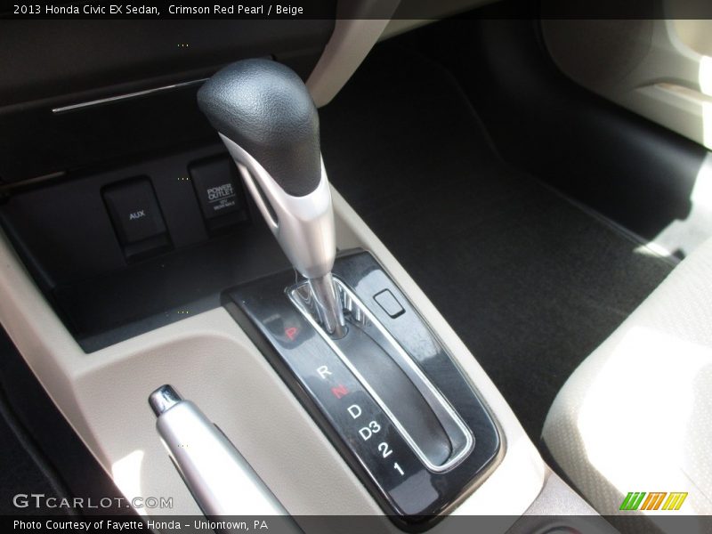 Crimson Red Pearl / Beige 2013 Honda Civic EX Sedan