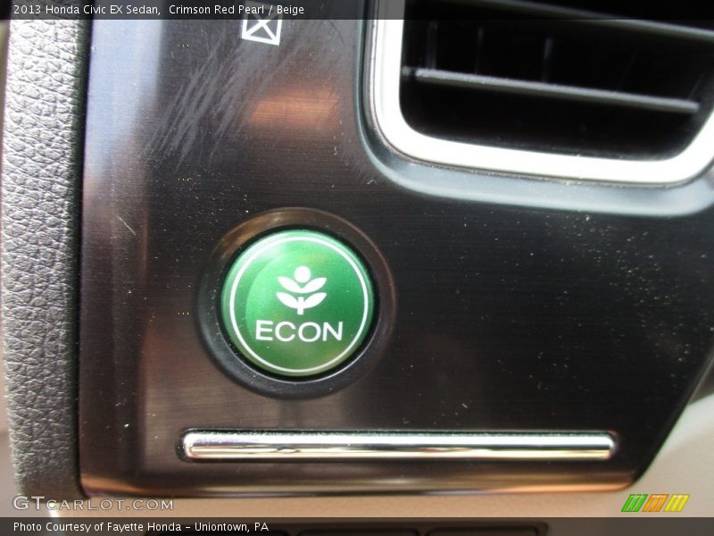 Crimson Red Pearl / Beige 2013 Honda Civic EX Sedan