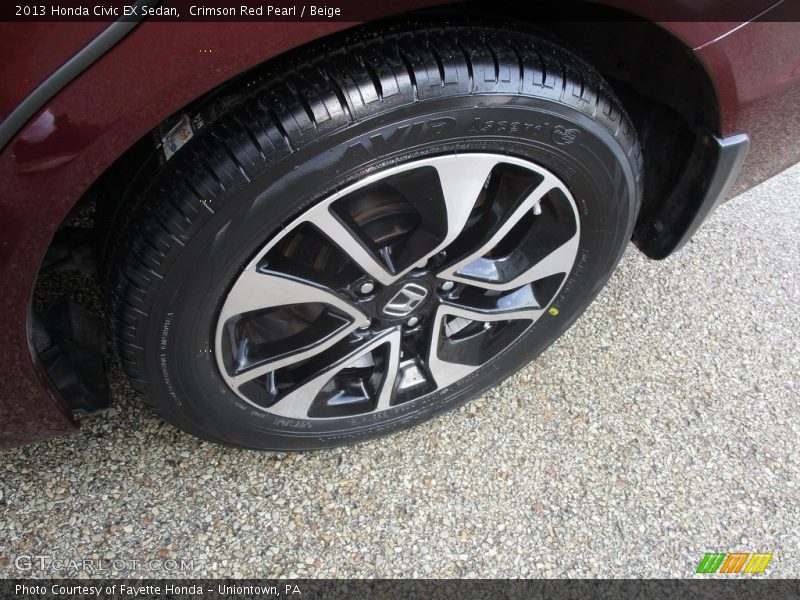 Crimson Red Pearl / Beige 2013 Honda Civic EX Sedan