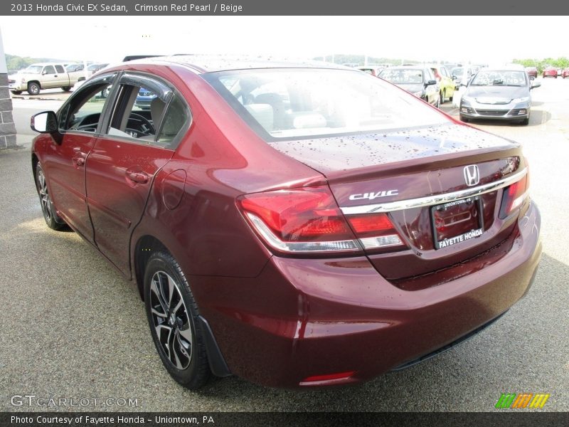 Crimson Red Pearl / Beige 2013 Honda Civic EX Sedan