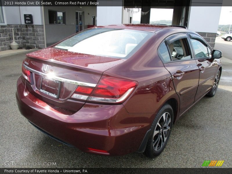 Crimson Red Pearl / Beige 2013 Honda Civic EX Sedan