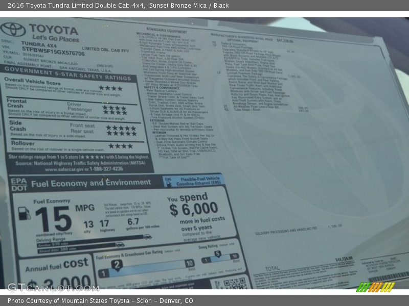 Sunset Bronze Mica / Black 2016 Toyota Tundra Limited Double Cab 4x4