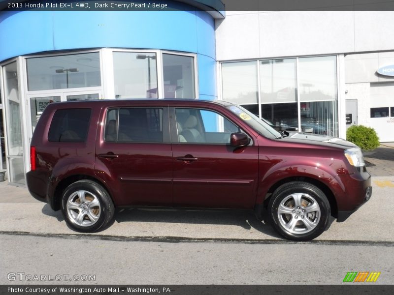 Dark Cherry Pearl / Beige 2013 Honda Pilot EX-L 4WD