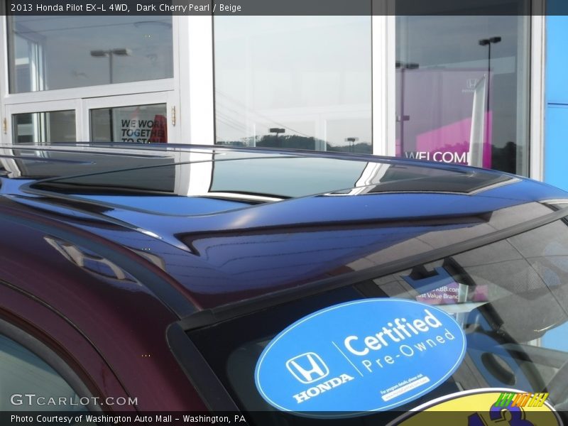 Dark Cherry Pearl / Beige 2013 Honda Pilot EX-L 4WD