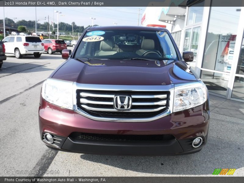 Dark Cherry Pearl / Beige 2013 Honda Pilot EX-L 4WD