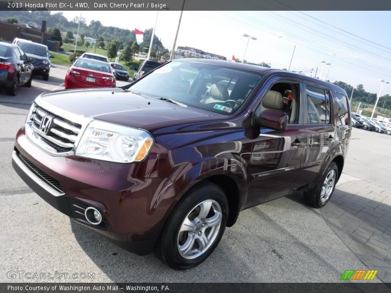 Dark Cherry Pearl / Beige 2013 Honda Pilot EX-L 4WD