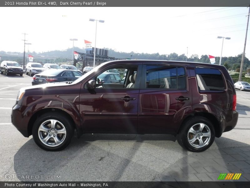 Dark Cherry Pearl / Beige 2013 Honda Pilot EX-L 4WD