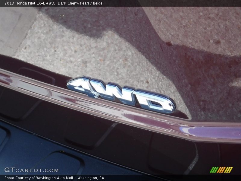 Dark Cherry Pearl / Beige 2013 Honda Pilot EX-L 4WD