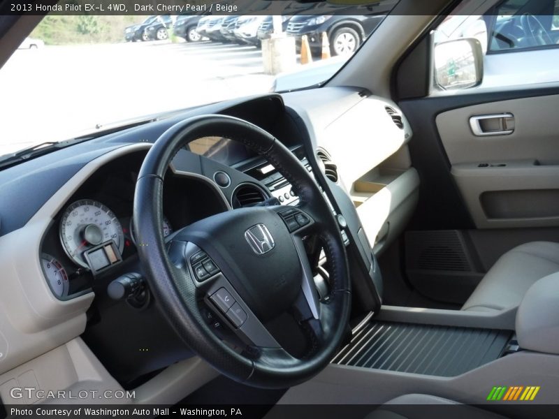 Dark Cherry Pearl / Beige 2013 Honda Pilot EX-L 4WD