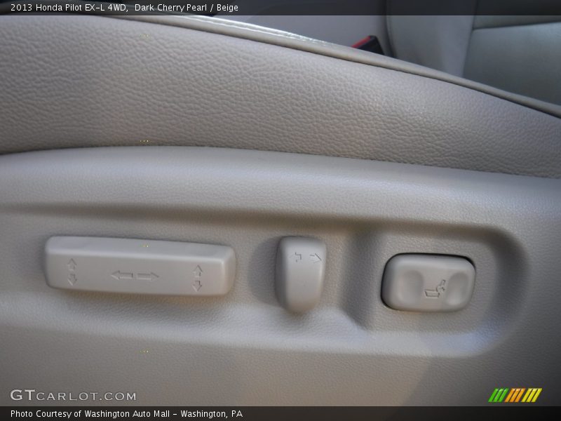 Dark Cherry Pearl / Beige 2013 Honda Pilot EX-L 4WD