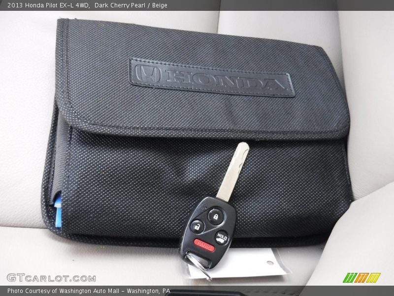 Dark Cherry Pearl / Beige 2013 Honda Pilot EX-L 4WD