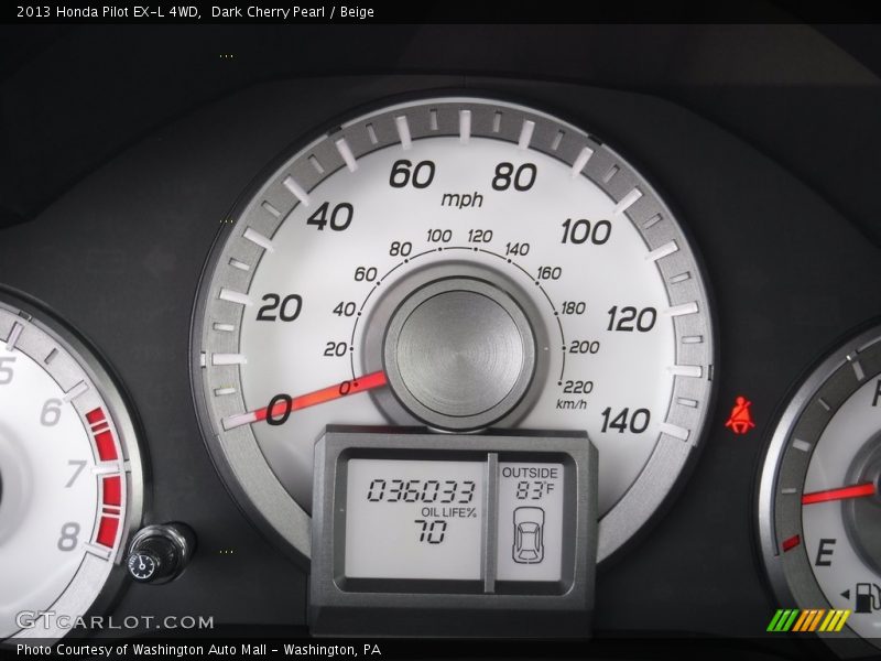 Dark Cherry Pearl / Beige 2013 Honda Pilot EX-L 4WD