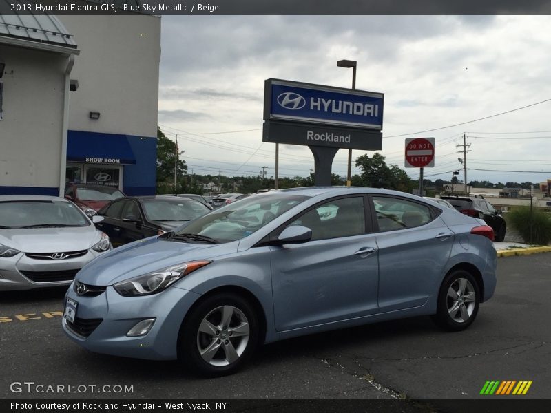 Blue Sky Metallic / Beige 2013 Hyundai Elantra GLS