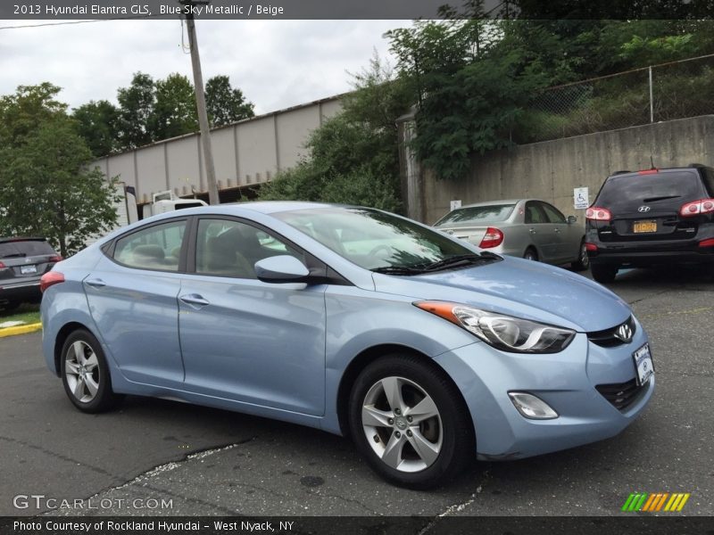 Blue Sky Metallic / Beige 2013 Hyundai Elantra GLS