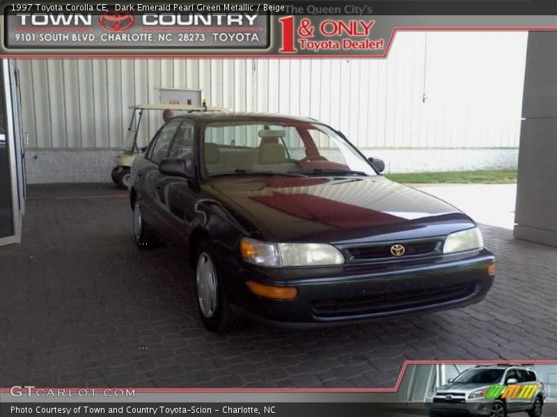 Dark Emerald Pearl Green Metallic / Beige 1997 Toyota Corolla CE