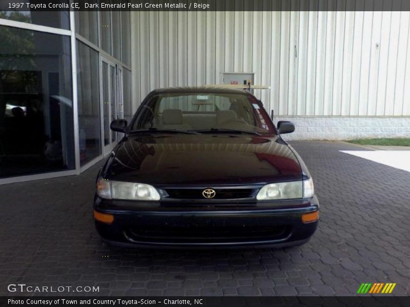 Dark Emerald Pearl Green Metallic / Beige 1997 Toyota Corolla CE