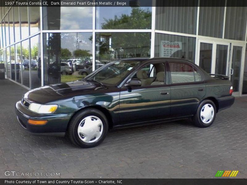 Dark Emerald Pearl Green Metallic / Beige 1997 Toyota Corolla CE