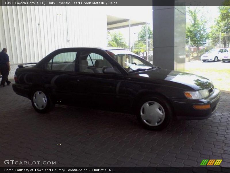 Dark Emerald Pearl Green Metallic / Beige 1997 Toyota Corolla CE