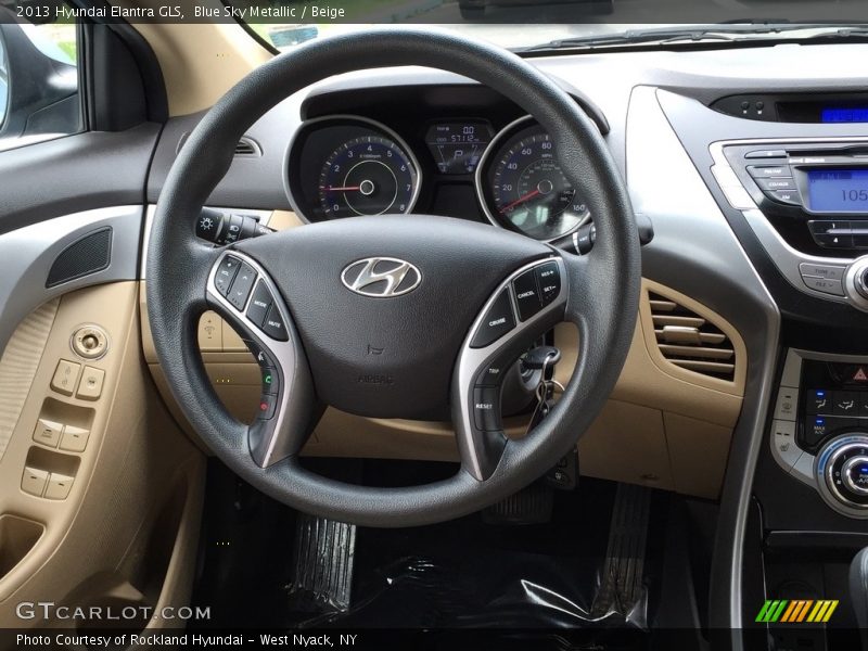 Blue Sky Metallic / Beige 2013 Hyundai Elantra GLS