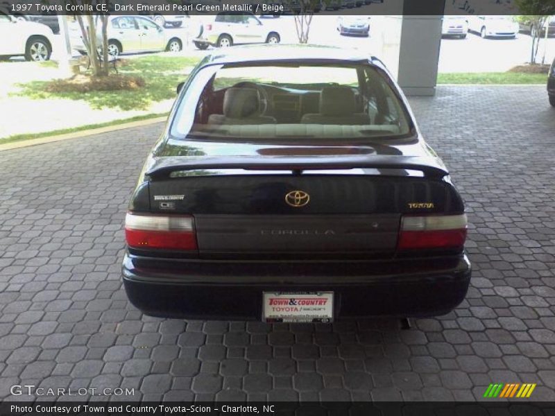 Dark Emerald Pearl Green Metallic / Beige 1997 Toyota Corolla CE