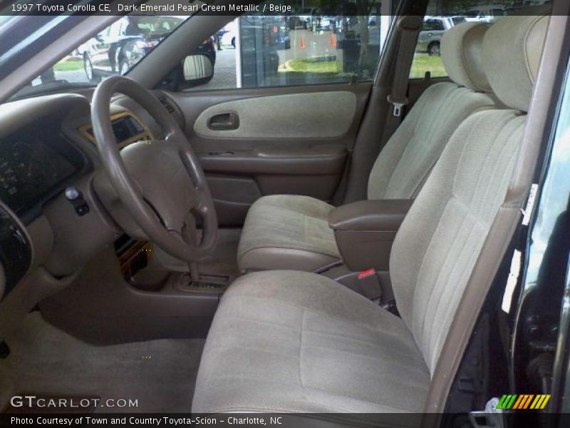 Dark Emerald Pearl Green Metallic / Beige 1997 Toyota Corolla CE