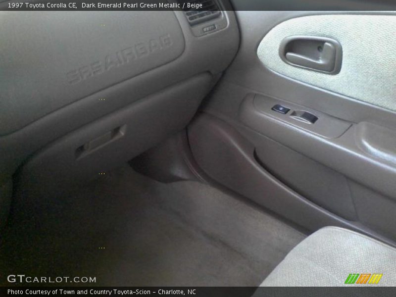 Dark Emerald Pearl Green Metallic / Beige 1997 Toyota Corolla CE