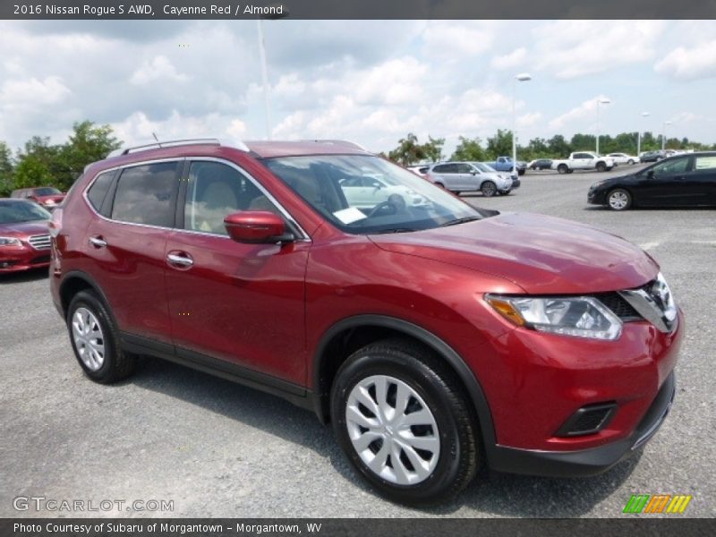 Cayenne Red / Almond 2016 Nissan Rogue S AWD