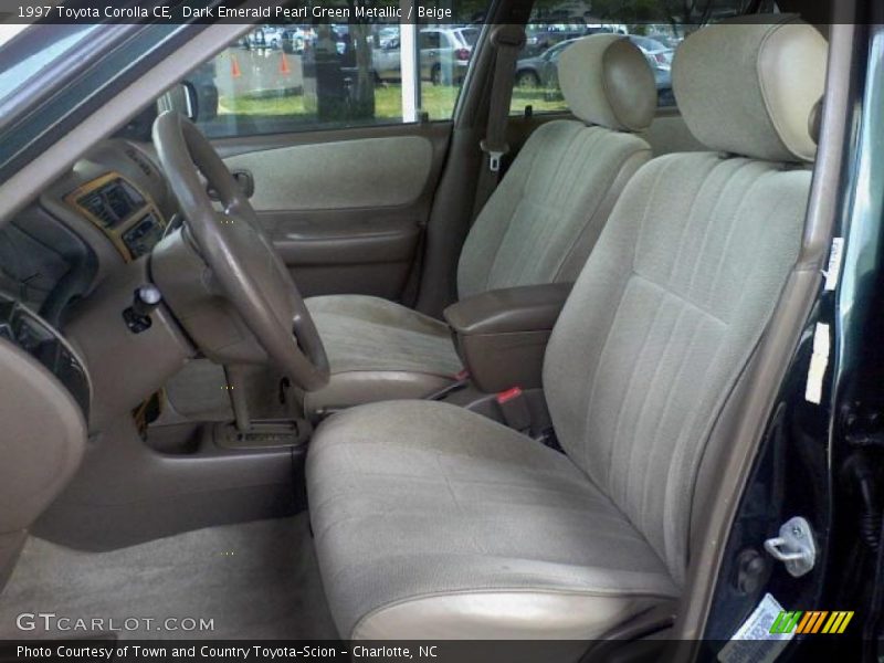 Dark Emerald Pearl Green Metallic / Beige 1997 Toyota Corolla CE