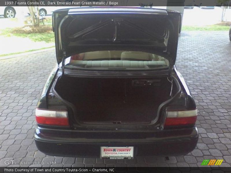 Dark Emerald Pearl Green Metallic / Beige 1997 Toyota Corolla CE