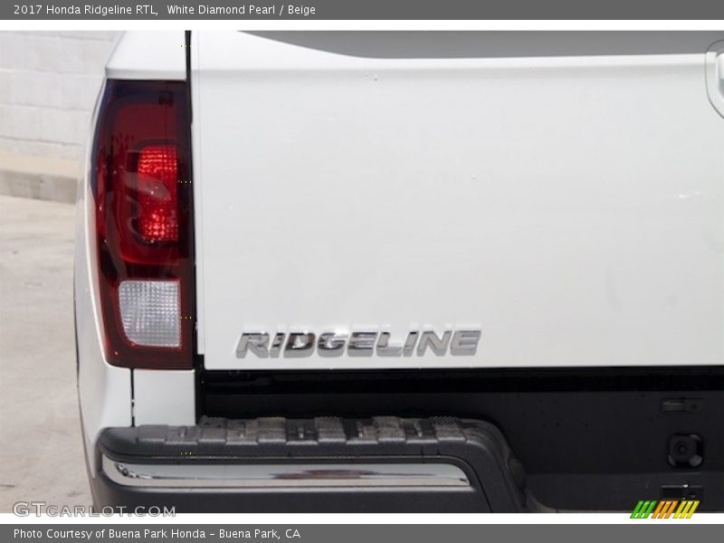 White Diamond Pearl / Beige 2017 Honda Ridgeline RTL