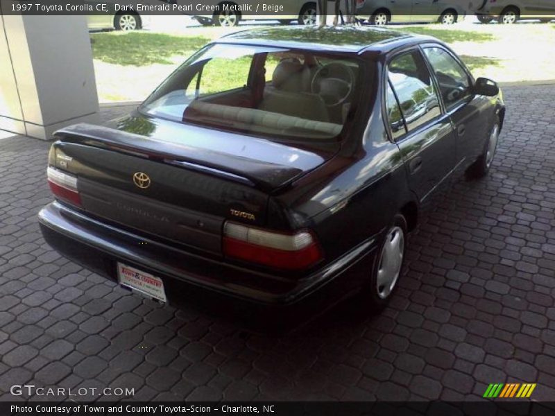 Dark Emerald Pearl Green Metallic / Beige 1997 Toyota Corolla CE