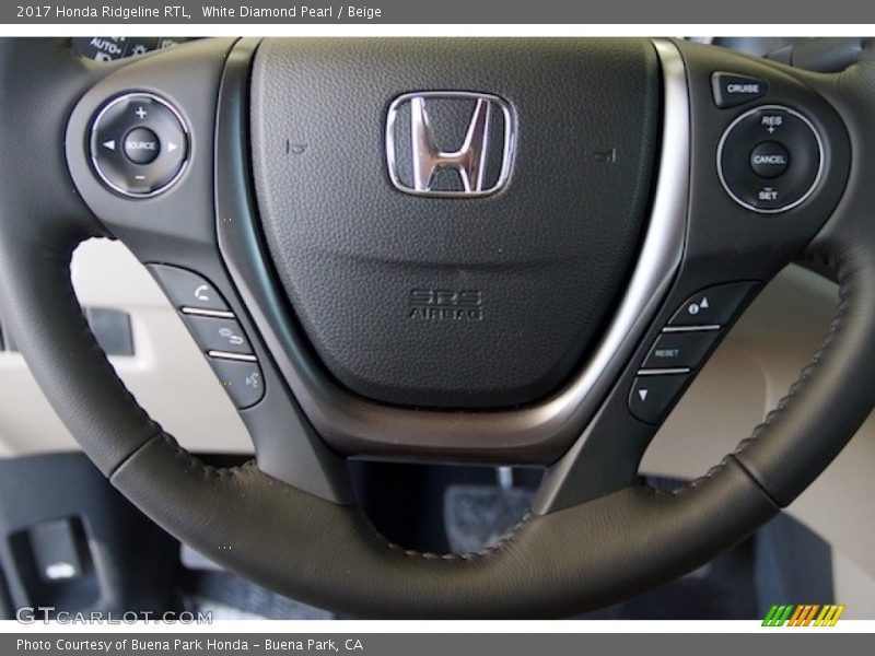 White Diamond Pearl / Beige 2017 Honda Ridgeline RTL